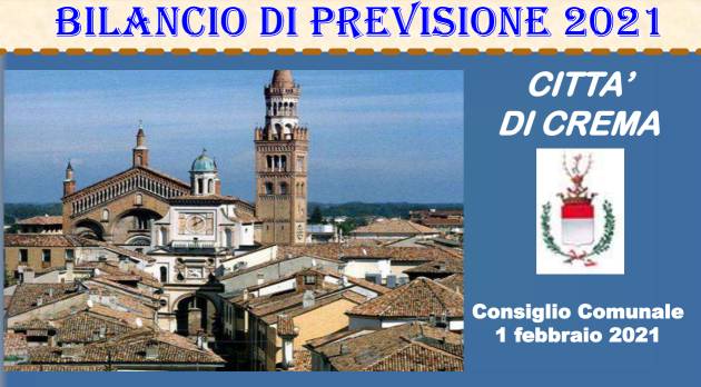 Crema Presentato da Cinzia Fontana in CC il Bilancio previsionale 2021-2023
