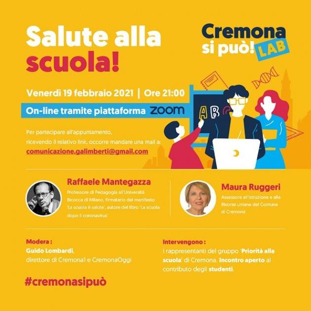 Cremona Salute alla scuola! Venerdì 19 incontro con Mantegazza e Ruggeri