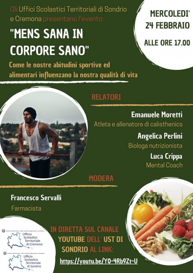 UST Cremona ‘Mens sana in corpore sano’: incontro online 