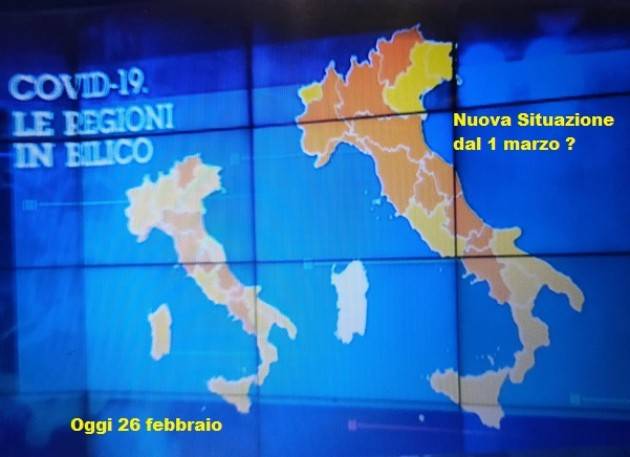 Era Covid : Abruzzo, Lombardia, Marche, Piemonte, Umbria cambiano colore Sardegna in bianco?