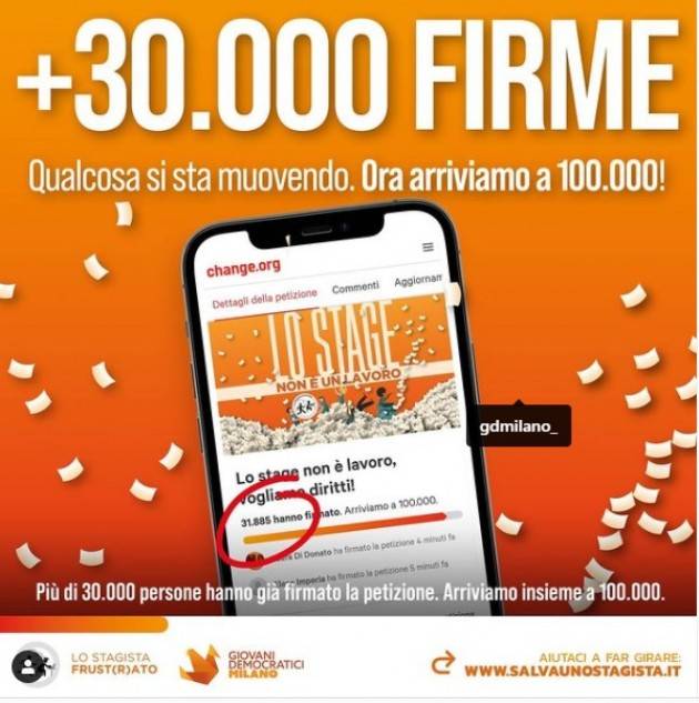 Firma petizione anche tu Lo stage non è lavoro, vogliamo diritti!