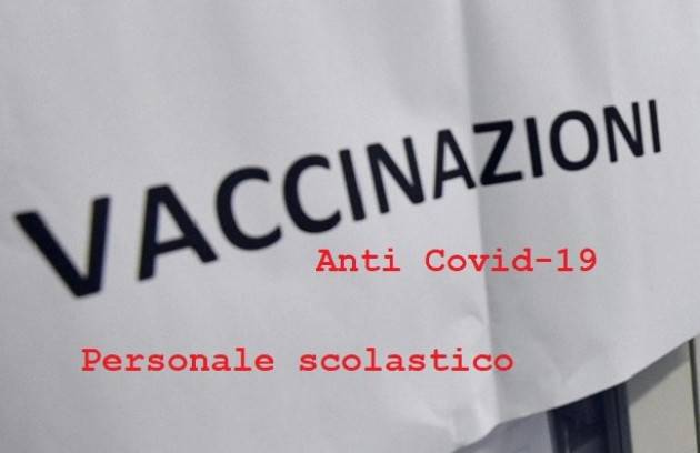 ATS Valpadana da 8 marzo AL VIA VACCINAZIONI ANTI-COVID PER PERSONALE SCOLASTICO