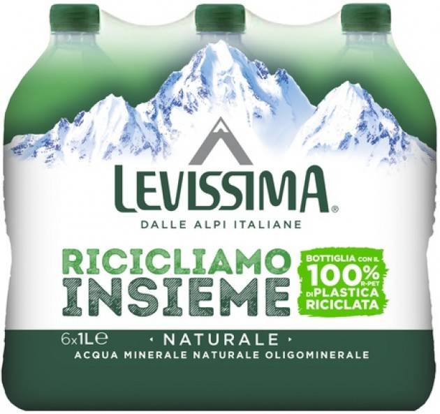 Da Levissima R-Pet, prima bottiglia 100%riciclata