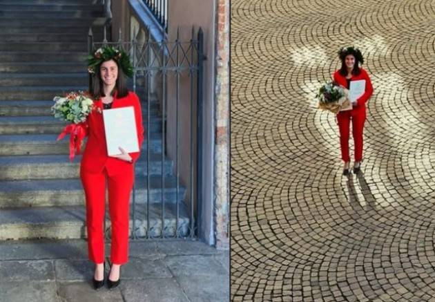 Crema Laurea in Comune. Martina Margheritti ringrazia Bonaldi