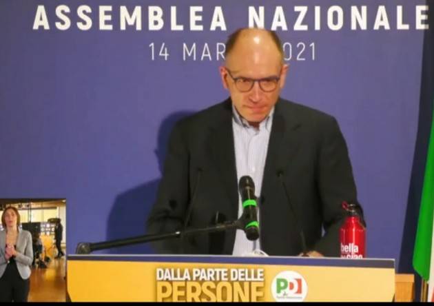 Enrico Letta segretario PD con 860 voti favorevoli, 2 contrari, 4 astenuti.