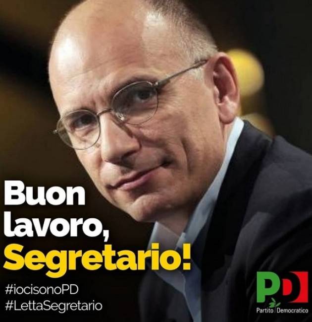 Enrico Letta segretario PD con 860 voti favorevoli, 2 contrari, 4 astenuti.