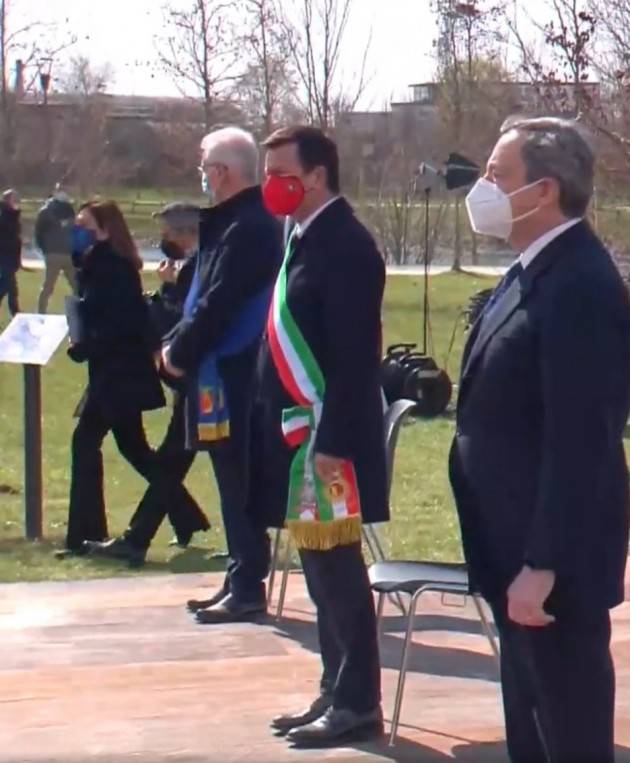 COVID - FONTANA E DRAGHI A BERGAMO NELLA GIORNATA DI COMMEMORAZIONE - FOTO