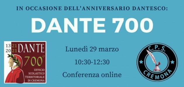 CPS Cremona Conferenza sull’anniversario  morte di Dante| 29 marzo ore 10.30