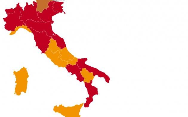 La nuova Italia a colori: fino a Pasqua solo rossa e arancione