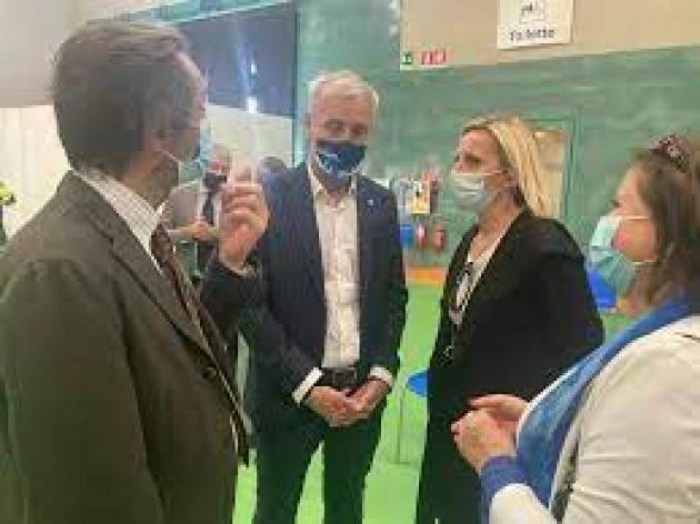 Il Presidente della Regione Lombardia Fontana in visita alla Fiera di Bergamo