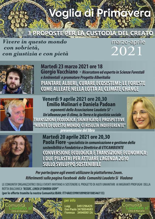 Viadana VOGLIA DI PRIMAVERA incontro venerdì 9 aprile 2021