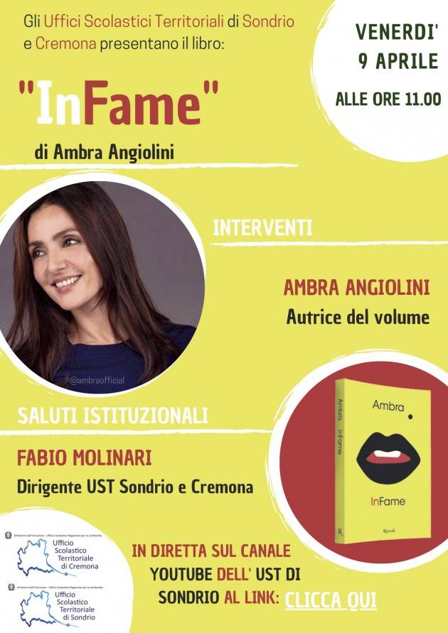 UST Cremona Ambra Angolini presenta il suo libro 'Infame' agli studenti 