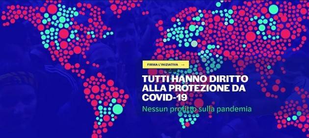 Firma Petizione Europea ‘Diritto di cura.Nessun profitto sulla pandemia’