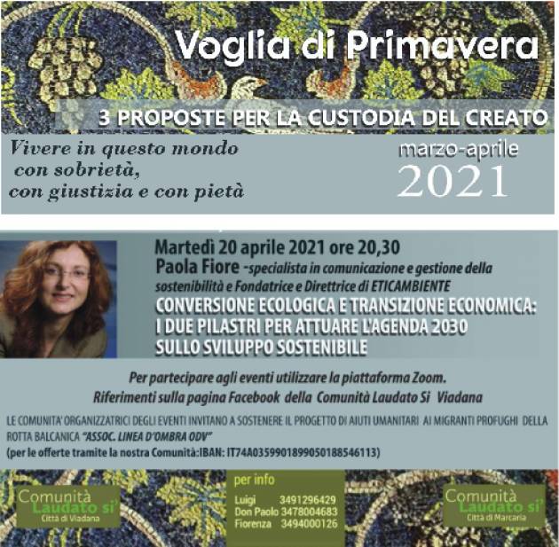 Viadana Conversione ecologica e transizione: relatrice  Dottoressa PAOLA FIORE