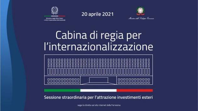 GLI INVESTIMENTI ESTERI AL CENTRO DELLA CABINA DI REGIA SULL’INTERNAZIONALIZZAZIONE