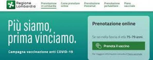Da venerdì al via la prenotazionedel vaccino in Lombardia  per 60/64enni
