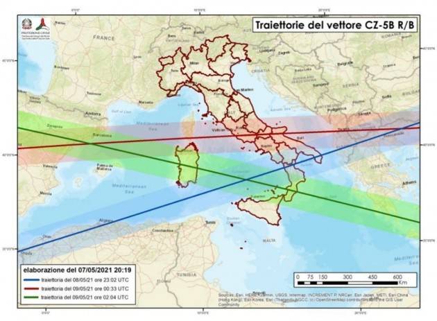 10 REGIONI IN ALLERTA PER UN RAZZO FUORI CONTROLLO