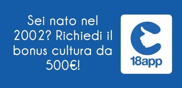 Casalbuttano. Per nati  2002 la richiesta bonus cultura entro il 31 agosto 2021