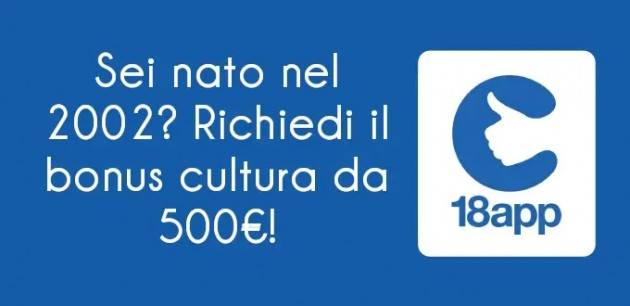 Casalbuttano. Per nati  2002 la richiesta bonus cultura entro il 31 agosto 2021