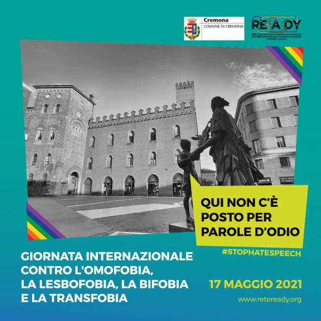 Il Comune di Cremona aderisce alla Giornata contro l'omo-bi-transfobia