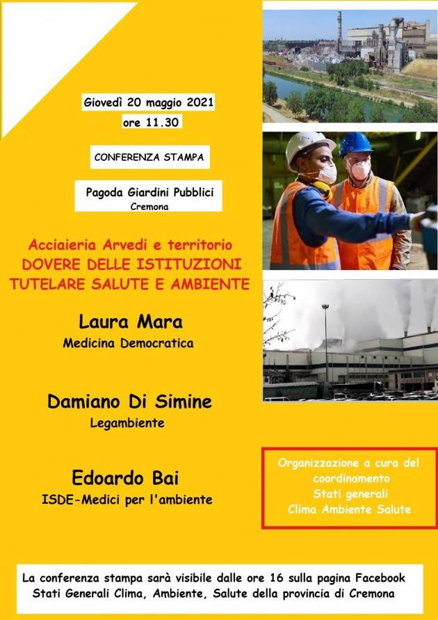 Acciaieria Arvedi e territorio DOVERE ISTITUZIONI TUTELARE SALUTE E AMBIENTE