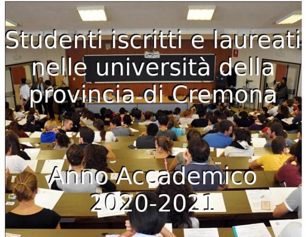 Studenti iscritti e laureati nella provincia di Cremona anno 2020-2021