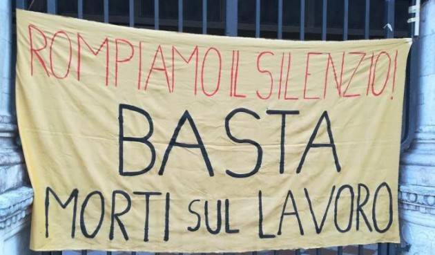 Cremona Lunedì 31 maggio giornata di mobilitazione  contro infortuni sul lavoro.