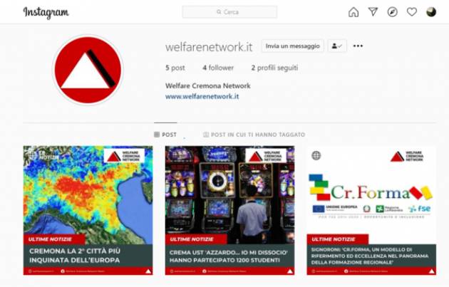 Nasce il nuovo account Instagram di Welfare Network