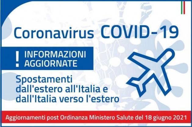 Spostamenti da e per l’estero: in vigore la nuova ordinanza
