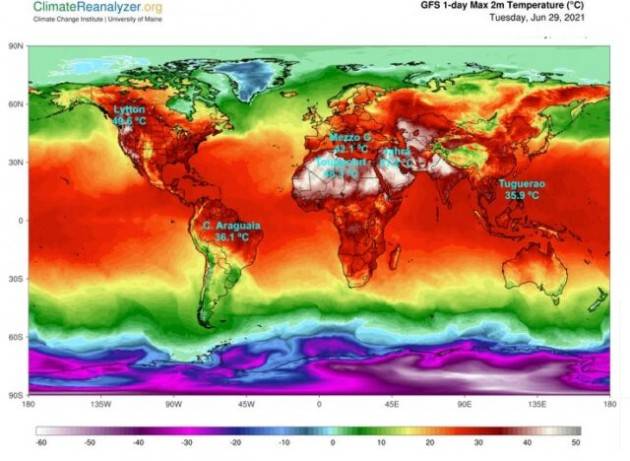 Giugno: caldo eccezionale nell’emisfero settentrionale. Battuti molti record negli Usa e in Canada