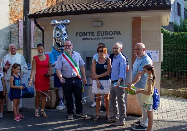 San Bassano, Padania Acque: inaugurata la casa dell’acqua ‘Fonte Europa’