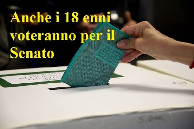 Finalmente i 18 enni voteranno anche per il Senato