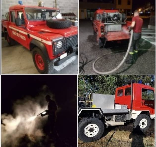 San Giovanni in Croce lo scorso 14 luglio I VV.F spengono incendio