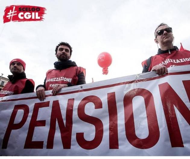 Cgil PENSIONI. PARTE IL CONFRONTO