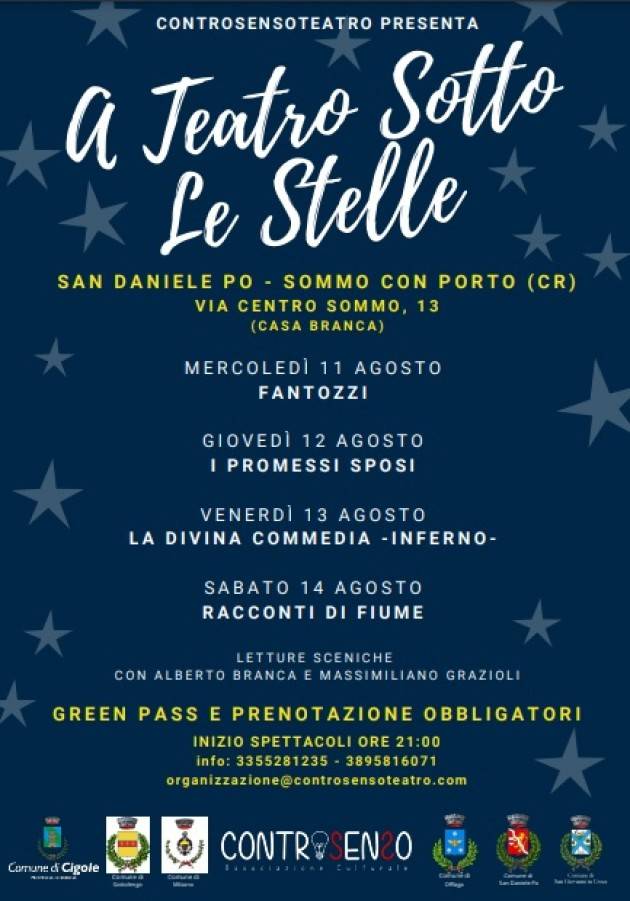 SPETTACOLI A SAN DANIELE - SOMMO CON PORTO dall’11 al 14 agosto