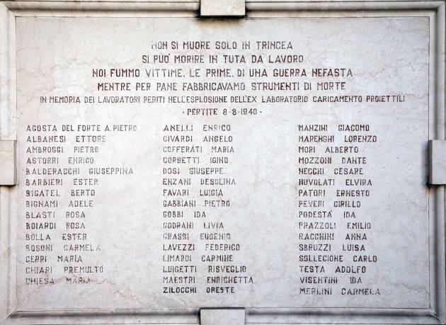Piacenza Commemorazione delle vittime della Pertite, nell'81° anniversario della tragedia