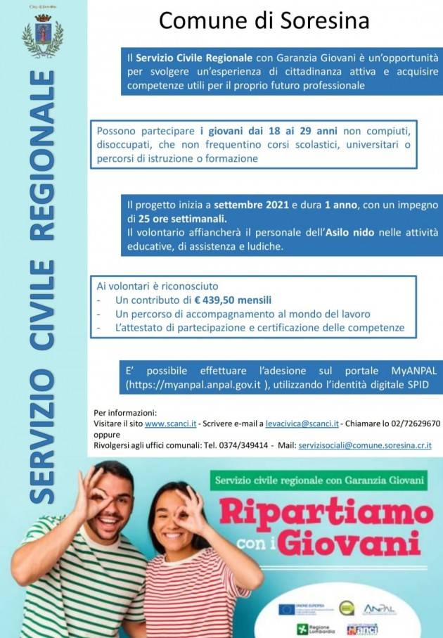 SORESINA: Garanzia Giovani - Servizio Civile Regionale