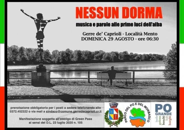 All’alba del 29 agosto a Gerre de’ Caprioli la seconda edizione di ‘Nessun dorma’