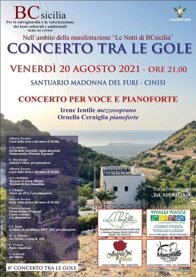 Cinisi, concerto tra le gole alle ‘Notti di BCsicilia’ il 20 agosto