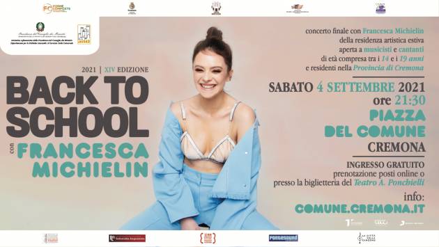Cremona Back to School, conto rovescia per concerto con Francesca Michielin