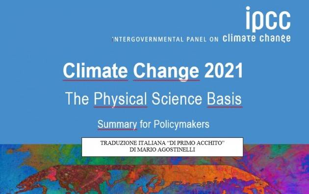 Climate Change 2021 Taduzione italiana di Mario Agostinelli