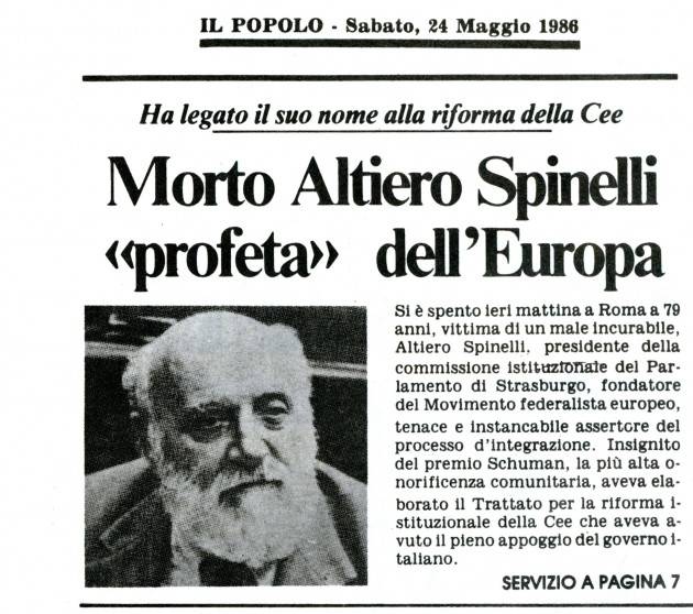 Per una nuova Europa Il manifesto di Altiero Spinelli scritto nel giugno 1941