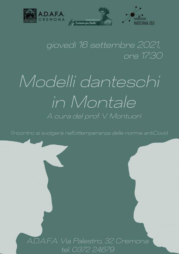 ADAFA CR Incontro ‘Modelli danteschi in Montale ‘cura prof. Vincenzo Montuori