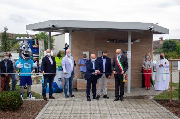 Isola Dovarese, Padania Acque :inaugurata casa acqua ‘Fonte Andrea Rota’