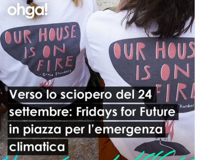 Ohga FFF- Fridays For Future in p.zza il 24 settembre in Italia