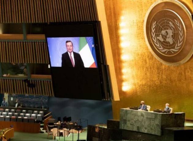 Draghi all’Assemblea generale Onu: Covid-19, clima, biodiversità, Afghanistan e migrazioni