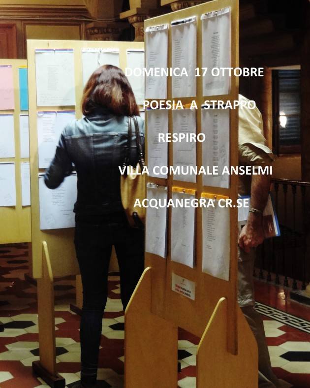 Poesia A Strappo domenica 17  ottobre ad Acquanegra Cr.se