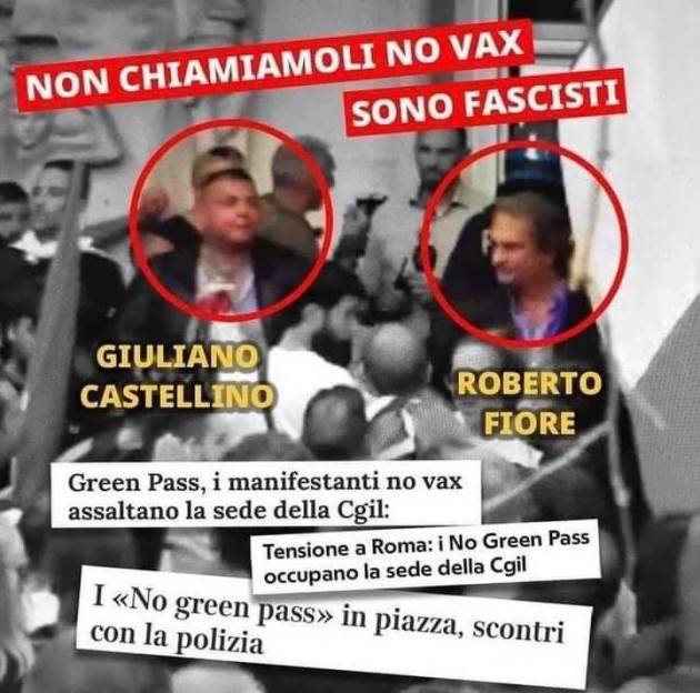 Roma Attacco fascista alla Cgil. Oggi,10 ott.,presidio in Via Mantova ore 10