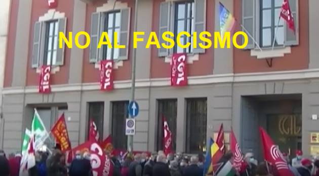 Cgil Cremona Molta gente al presidio contro attacco fascista Roma (Video GCStorti)