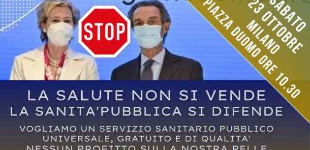 Milano,  Forte manifestazione contro la riforma sanitaria Moratti e Fontana